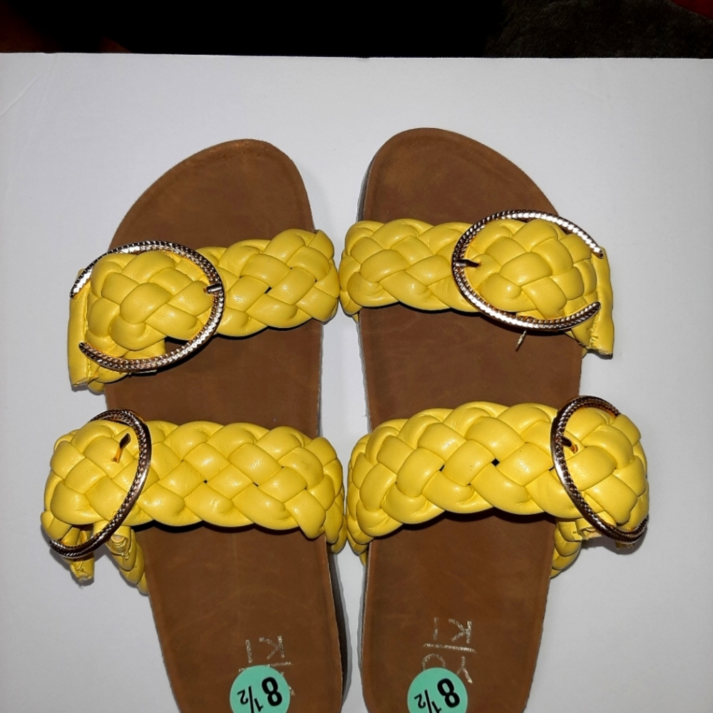 Braided Leather and Suede Sandal